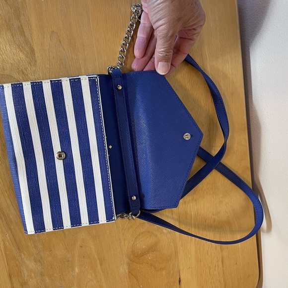 Kate Spade Fairmont Square Blue and White Crossbody Mini Wallet Purse - Picture 3 of 12